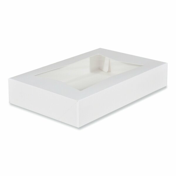 Sct White Window Bakery Boxes with Attached Flip Top, 6-Corner Beers Design, White, Paper, 200PK SCH 24343